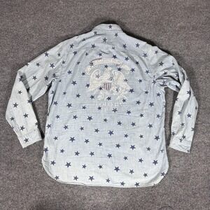 Ralph Lauren‎ Shirt Mens Large Star Print Eagle Crest Americana E Pluribus Unum